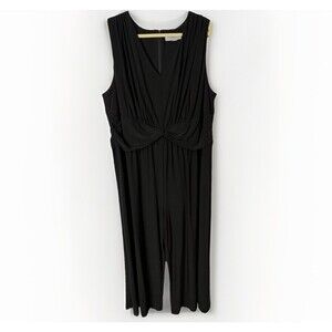 Eliza J Black Sleeveless Jumpsuit Wide Leg Stretch Sz 3X Flattering Party Work